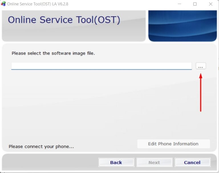 Online Service Tool (OST) Main Interface on the Windows PC