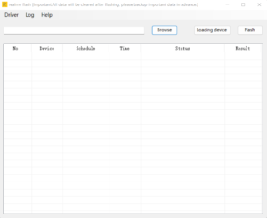 Realme Flash Tool main interface on Windows