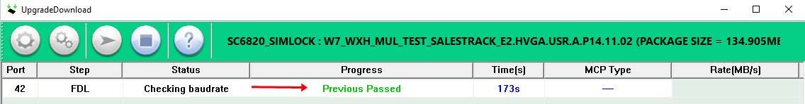 SPD Upgrade Tool passed message after flashing